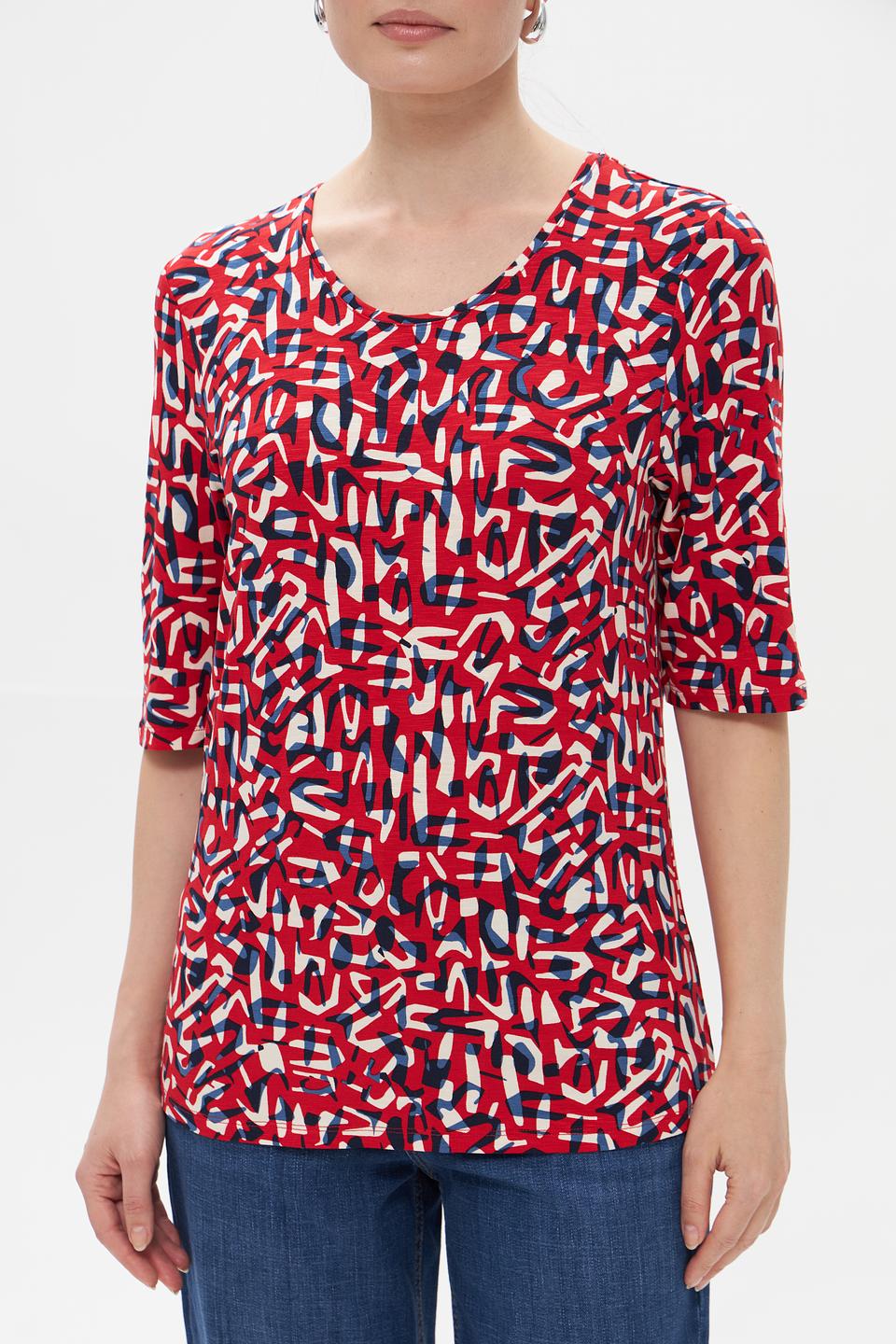 Футболка Lebek с принтом красный