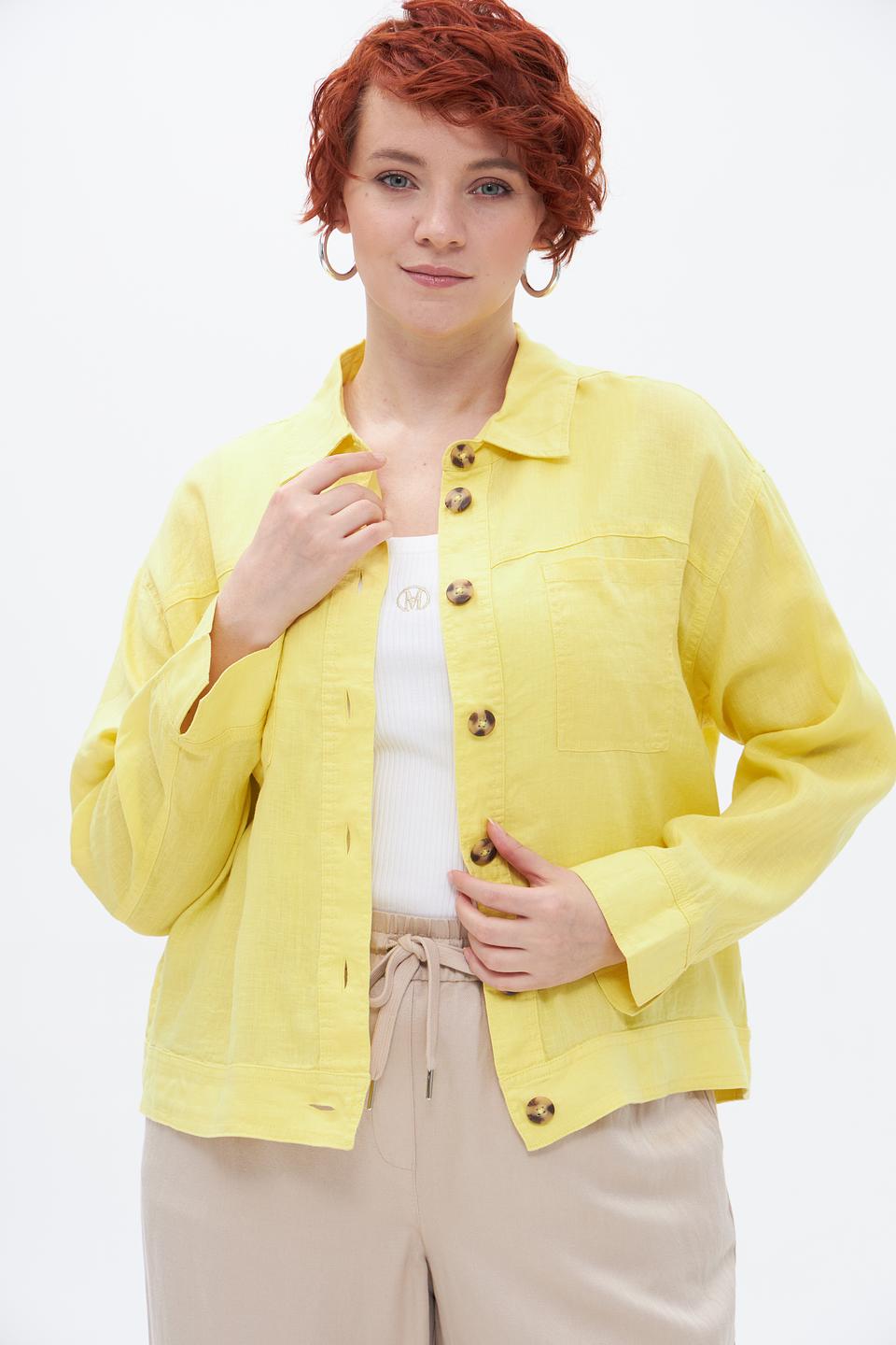 Жакет Lebek из льна жёлтый