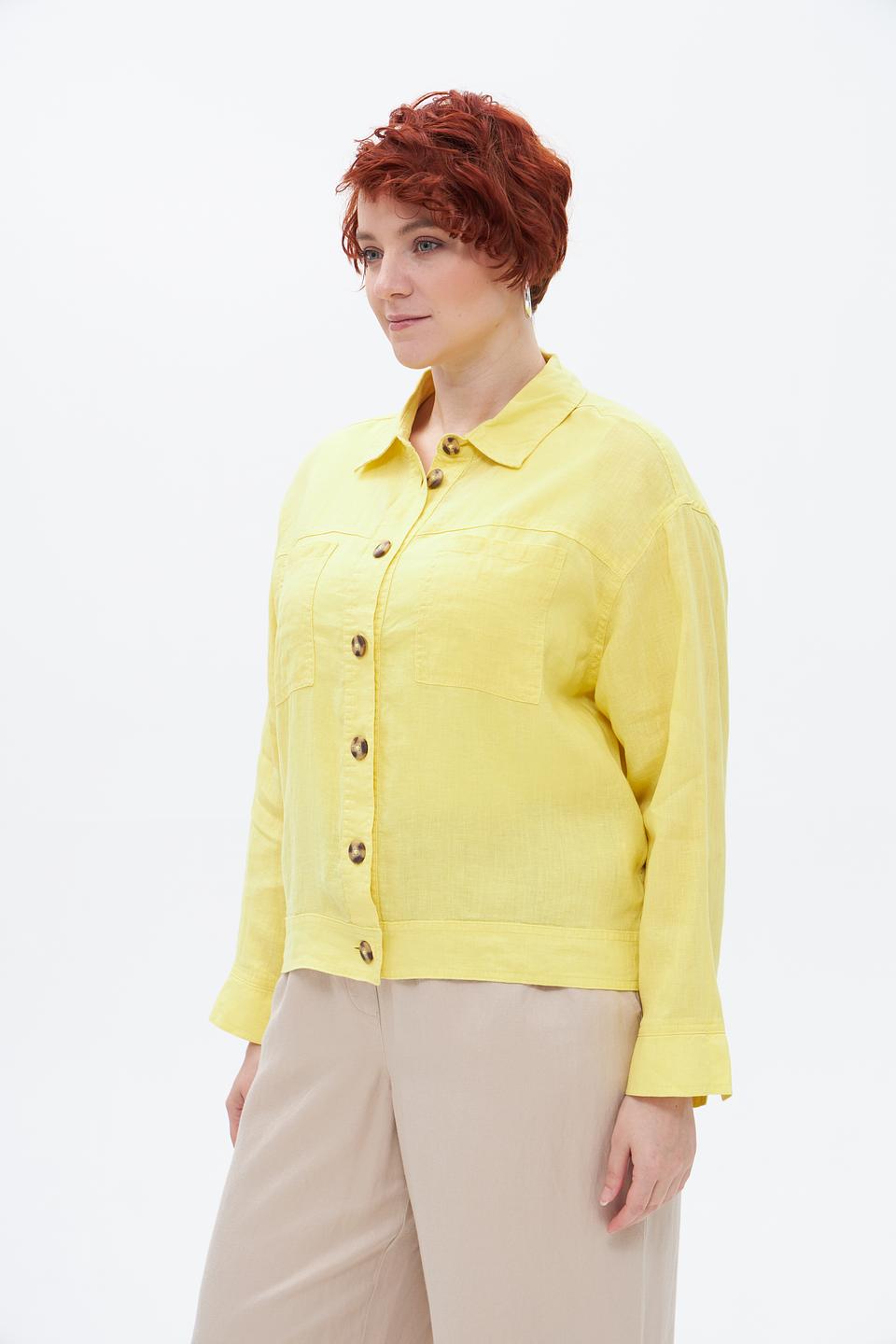 Жакет Lebek из льна жёлтый