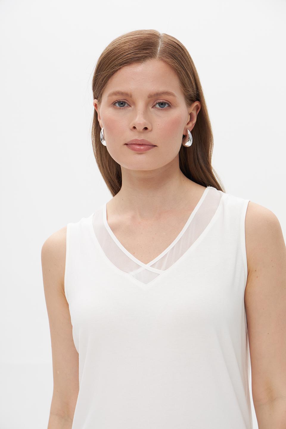 Топ Lebek с сетчатой вставкой