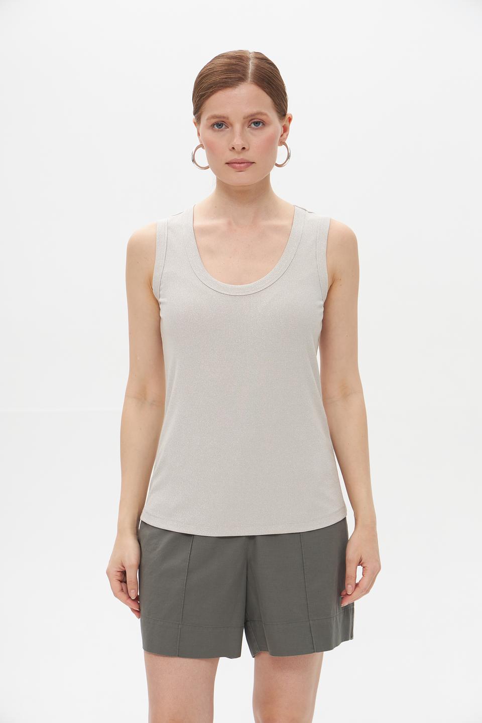 Топ Oui женский серый