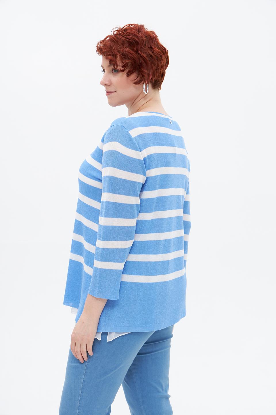 Пуловер Frapp в полоску голубой