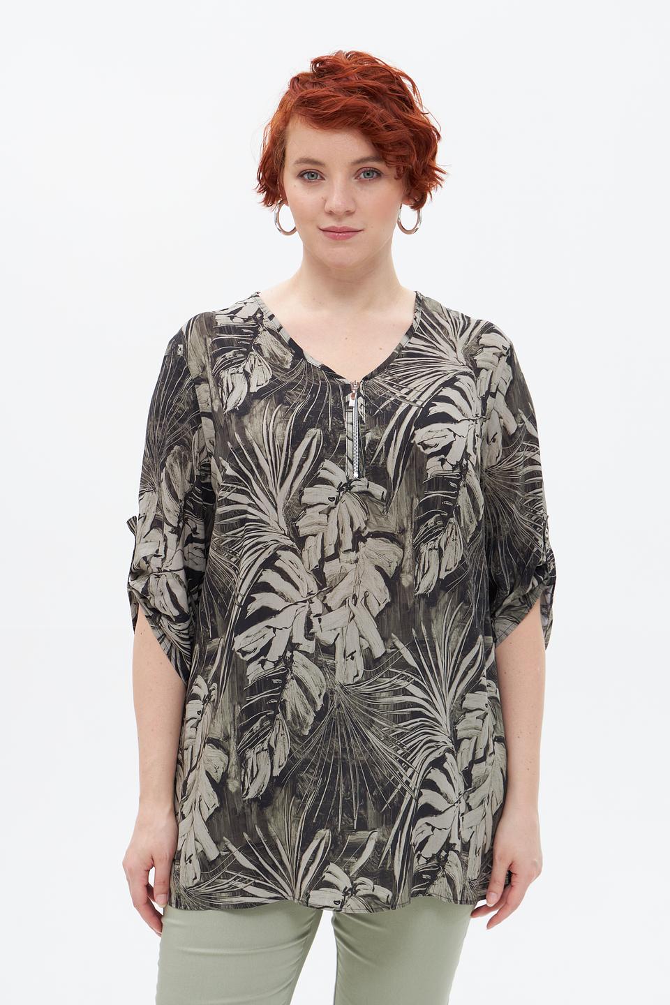 Блуза Doris Streich с тропическим принтом