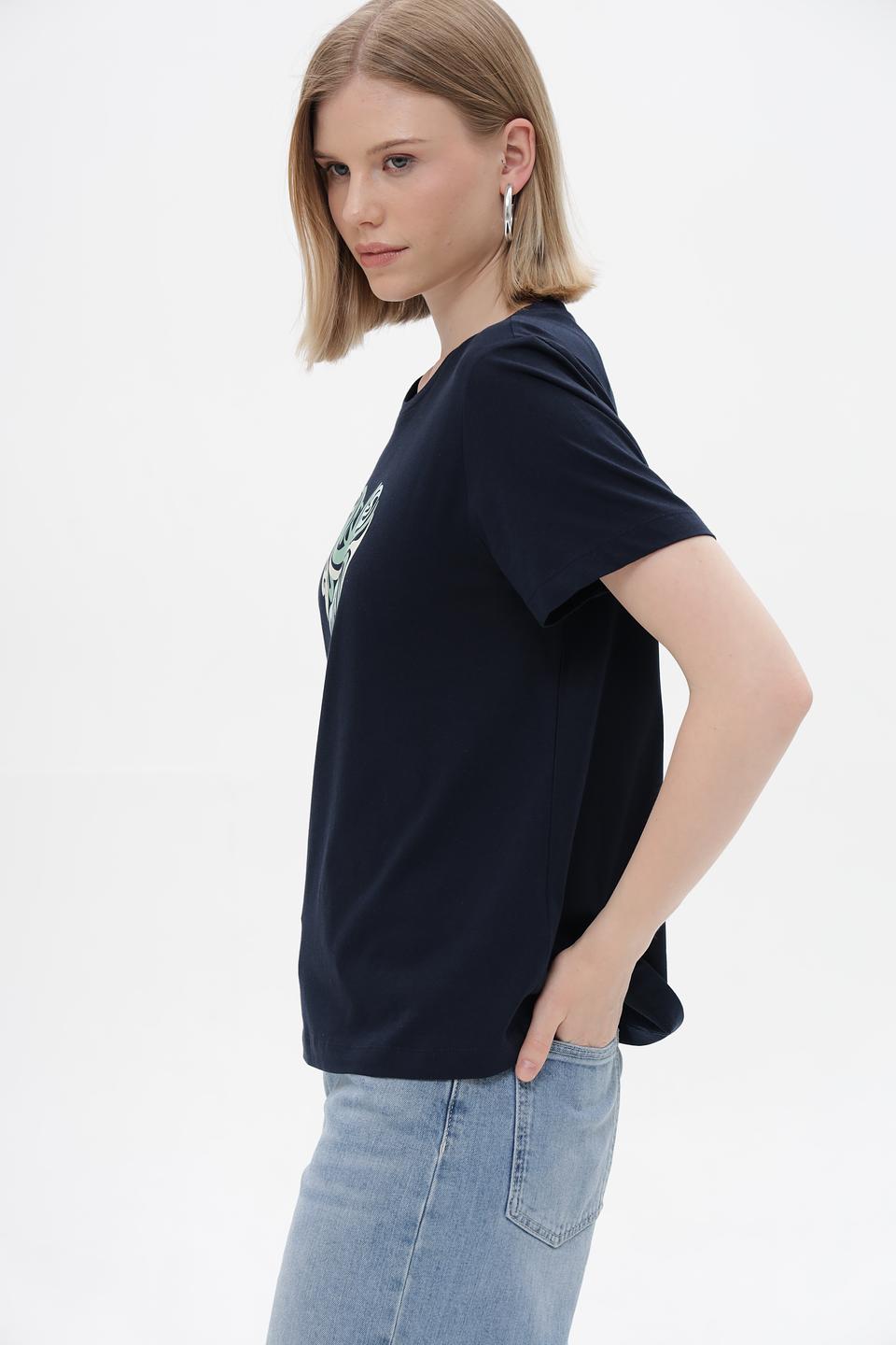 Футболка Tom Tailor с сердцем, чёрная