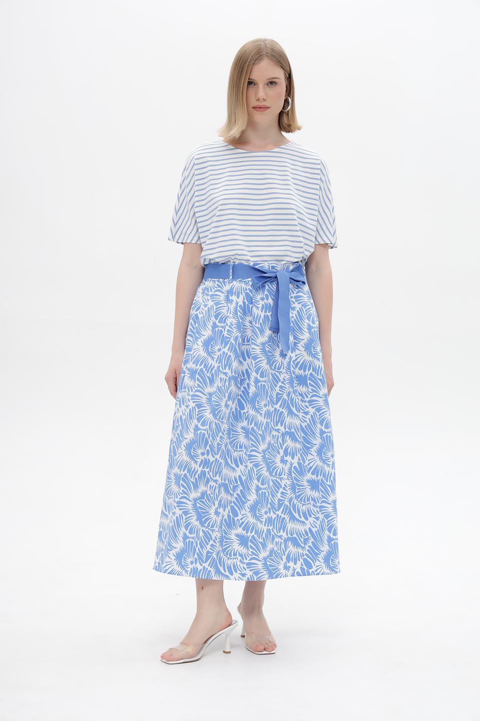 Юбка More and More с принтом голубой