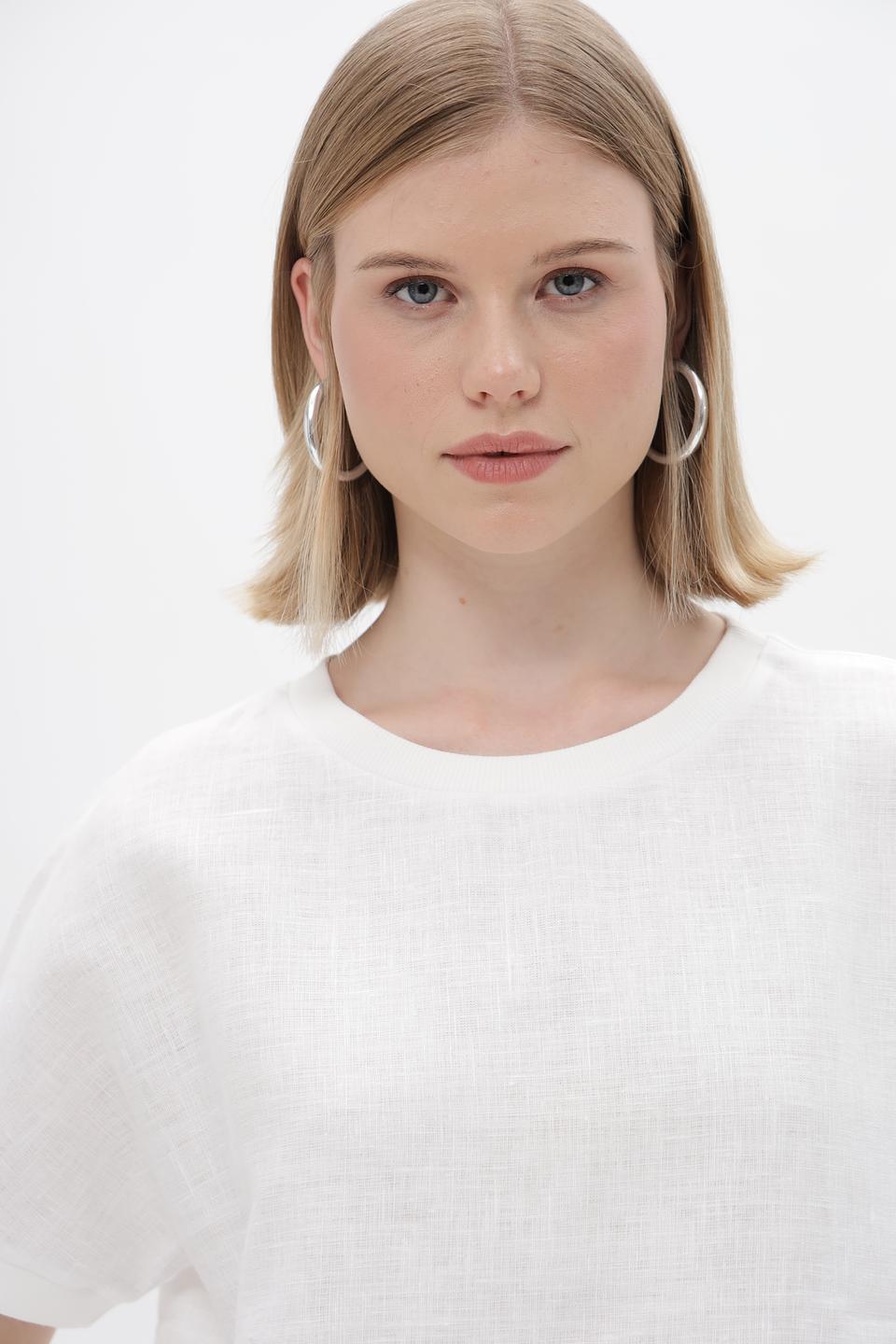 Блуза Electra style из льна белая