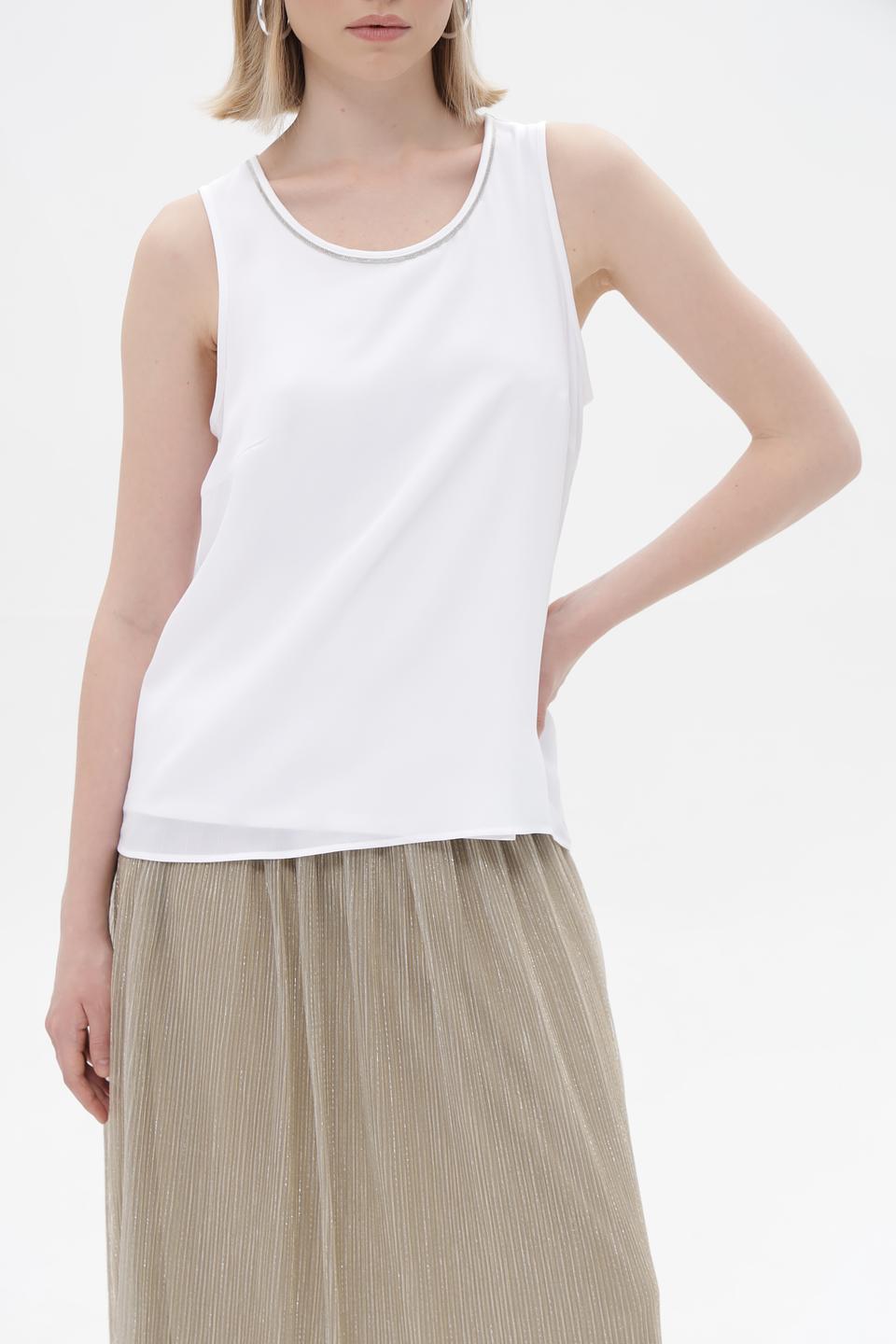 Белый топ Tuzzi с декоративной отделкой