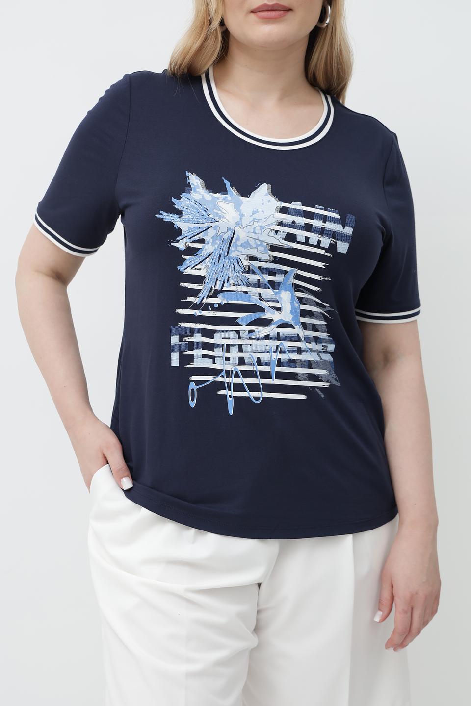 Футболка Barbara Lebek синяя с принтом