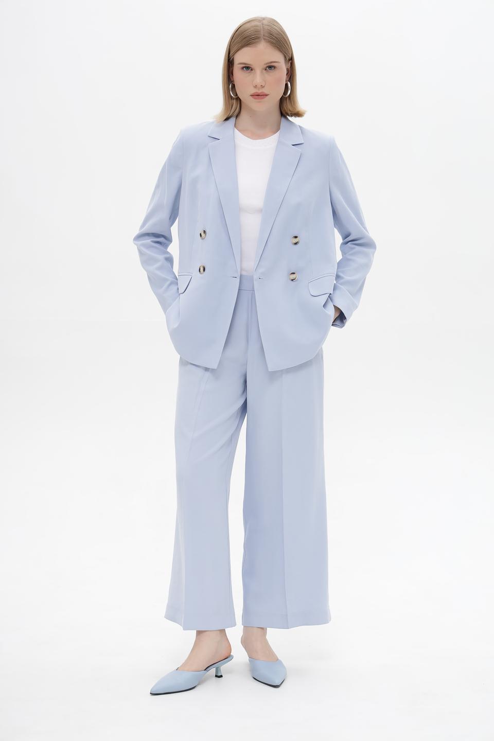 Брюки клёш Oui голубые
