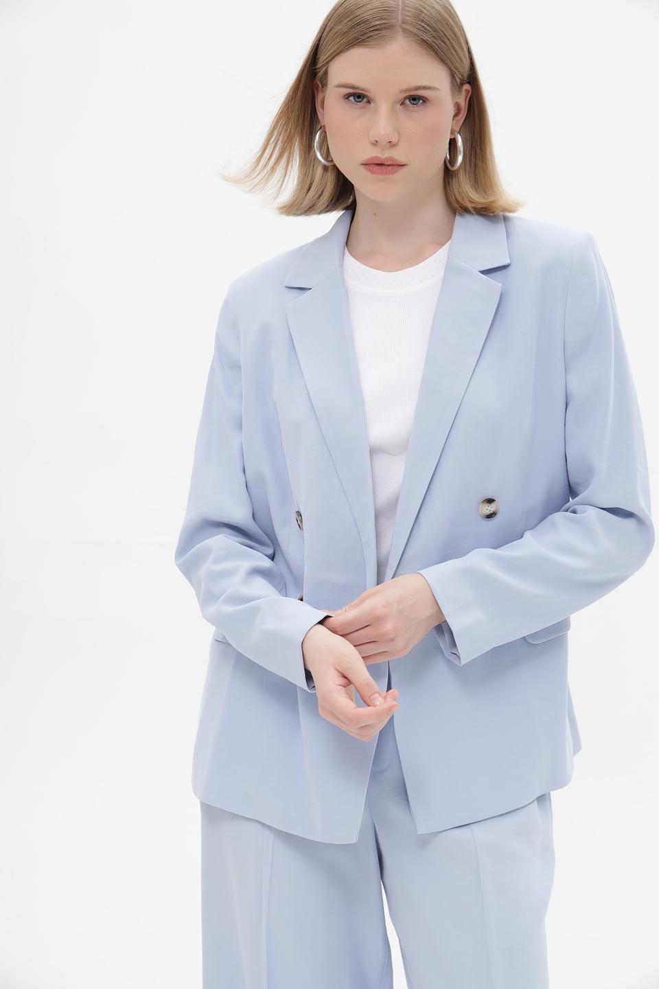 Жакет Oui голубой приталенный
