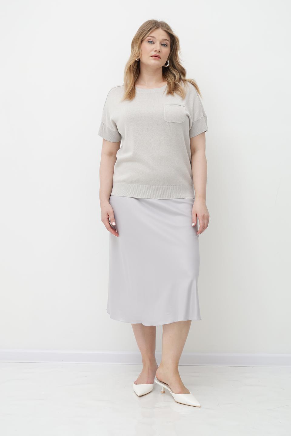 Пуловер Lebek с карманом бежевый