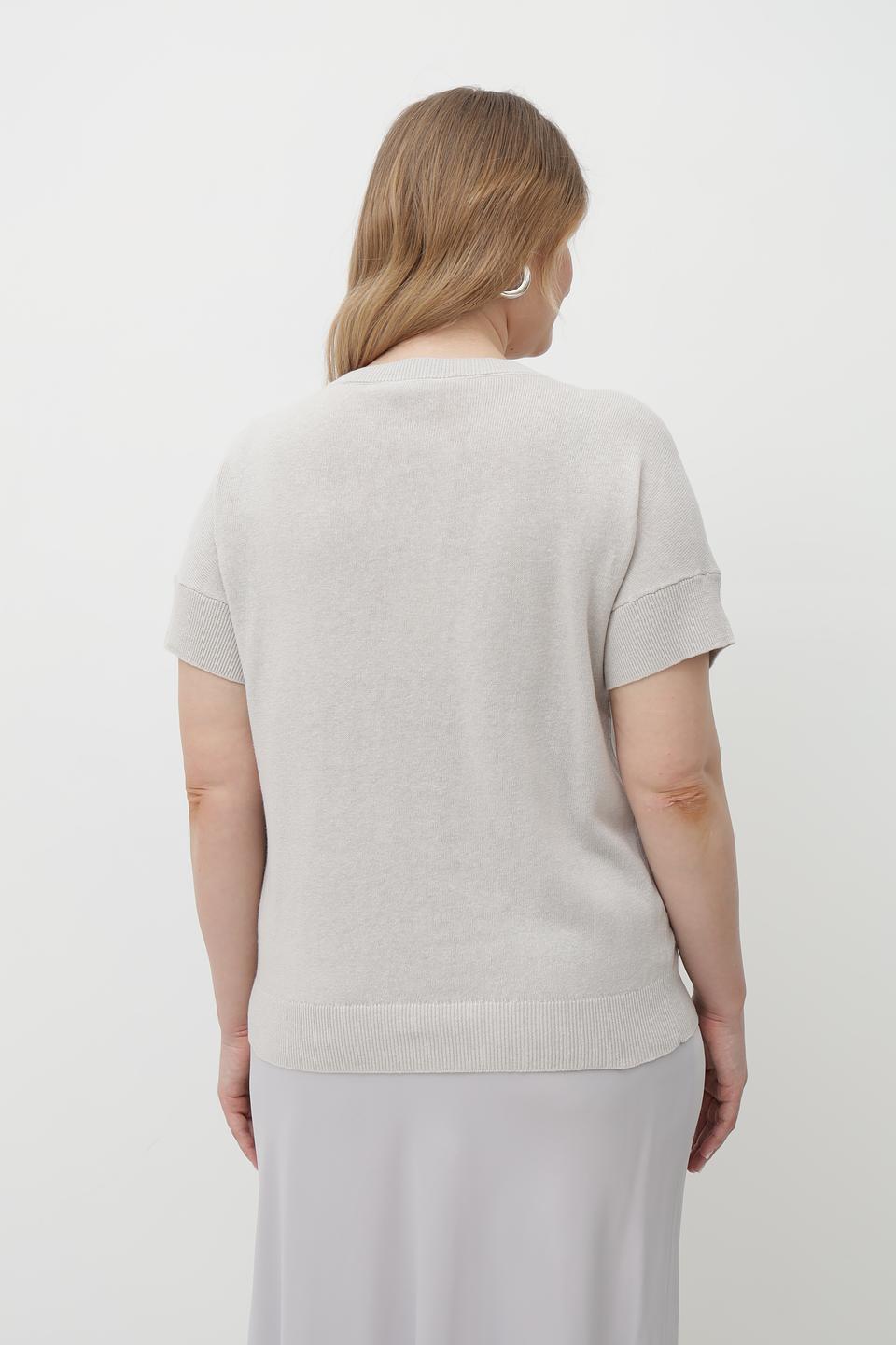 Пуловер Lebek с карманом бежевый