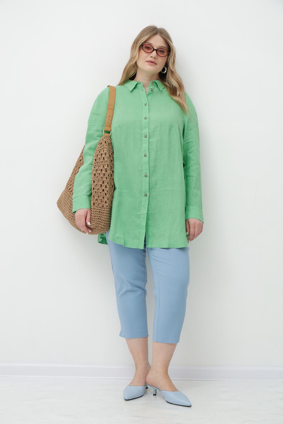 Блуза Lebek из льна лайм