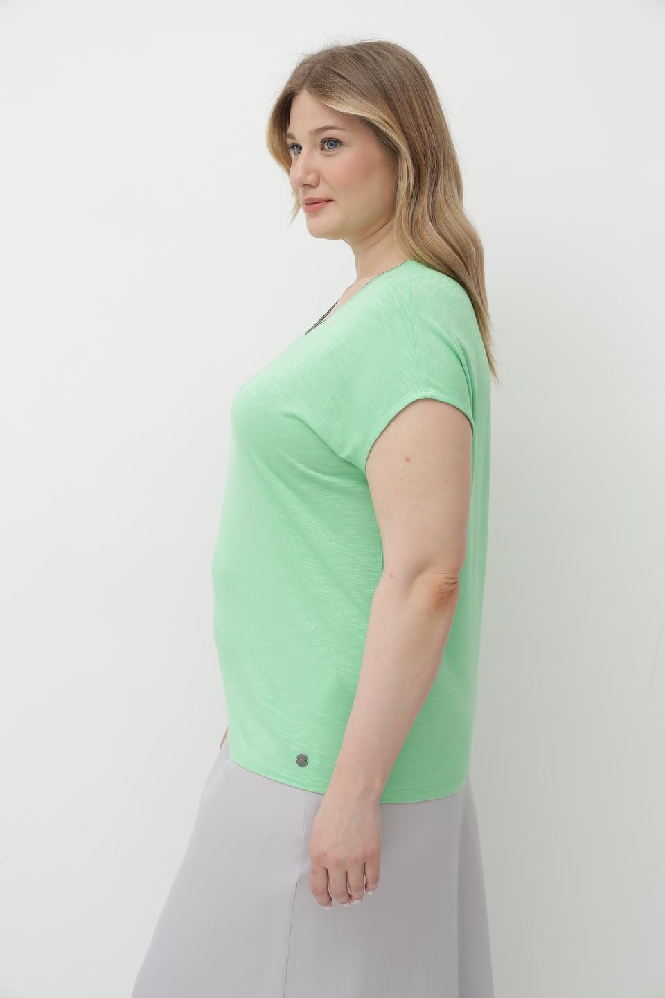 Футболка Lebek с V-образным вырезом мятная
