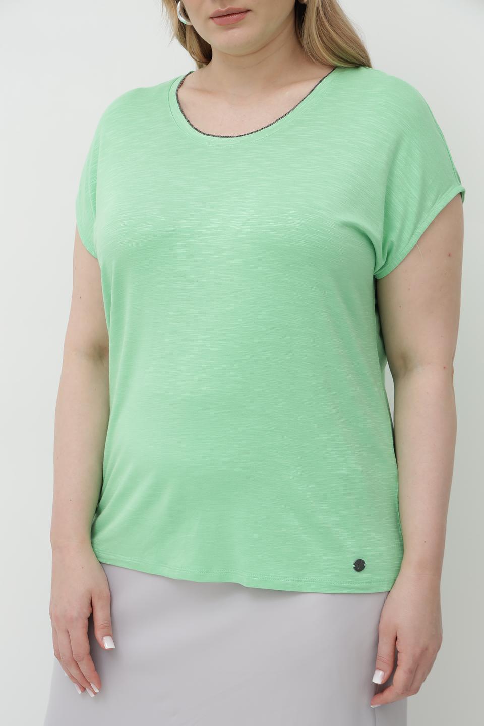 Футболка Lebek с V-образным вырезом мятная