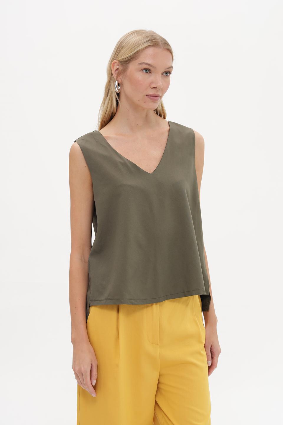 Топ Croche оливковый
