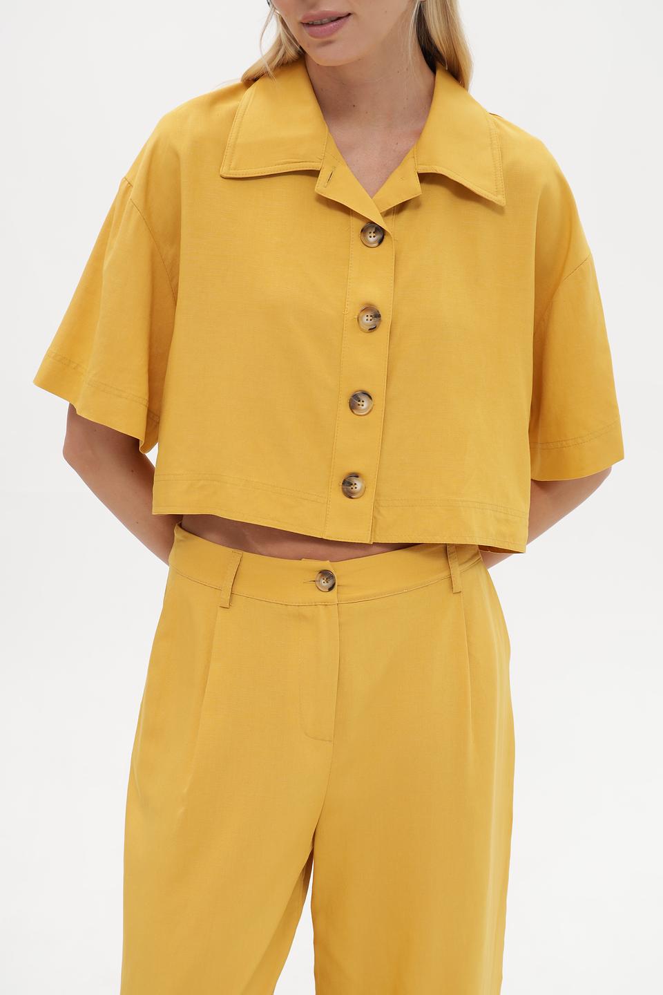 Жакет Croche укороченный горчичный