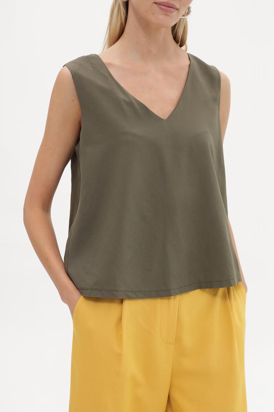 Топ Croche оливковый