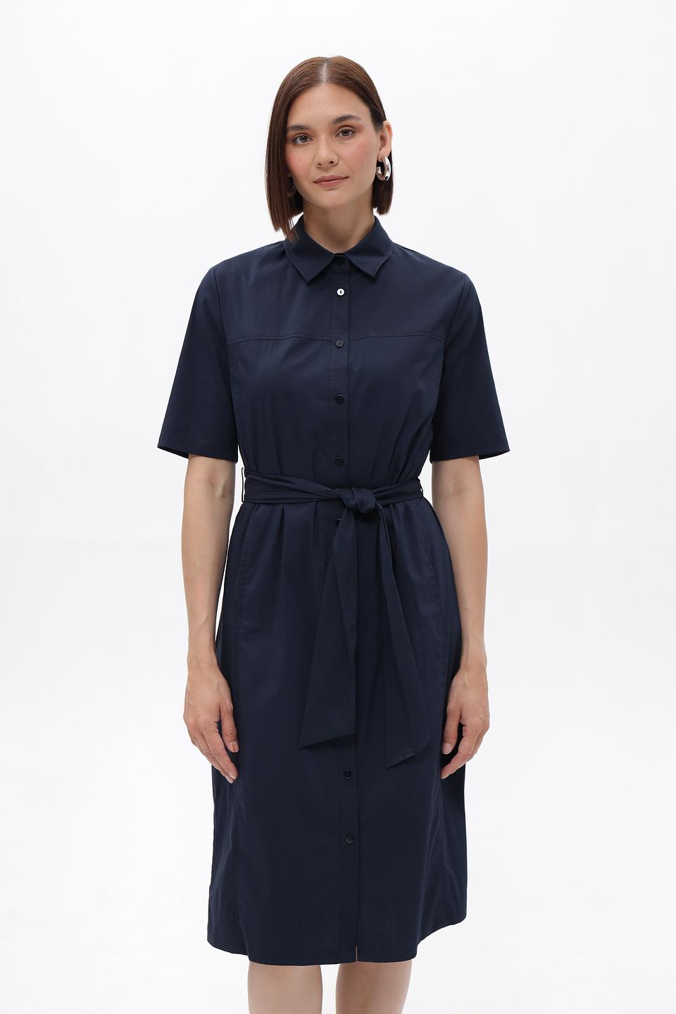 Платье рубашка Frank Walder темно-синее