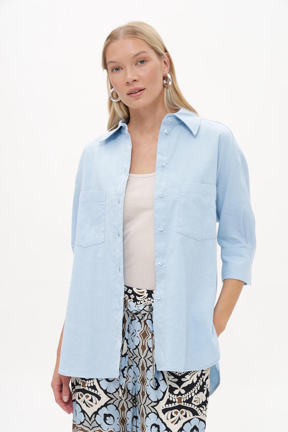 Блуза Marc Aurel с 3/4 рукавом голубой