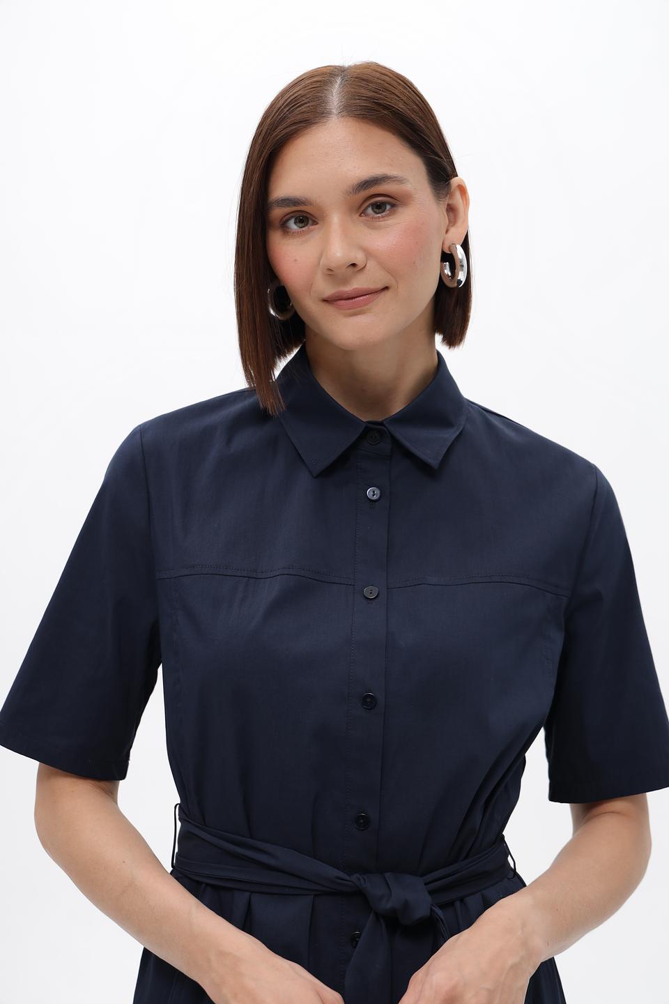 Платье рубашка Frank Walder темно-синее