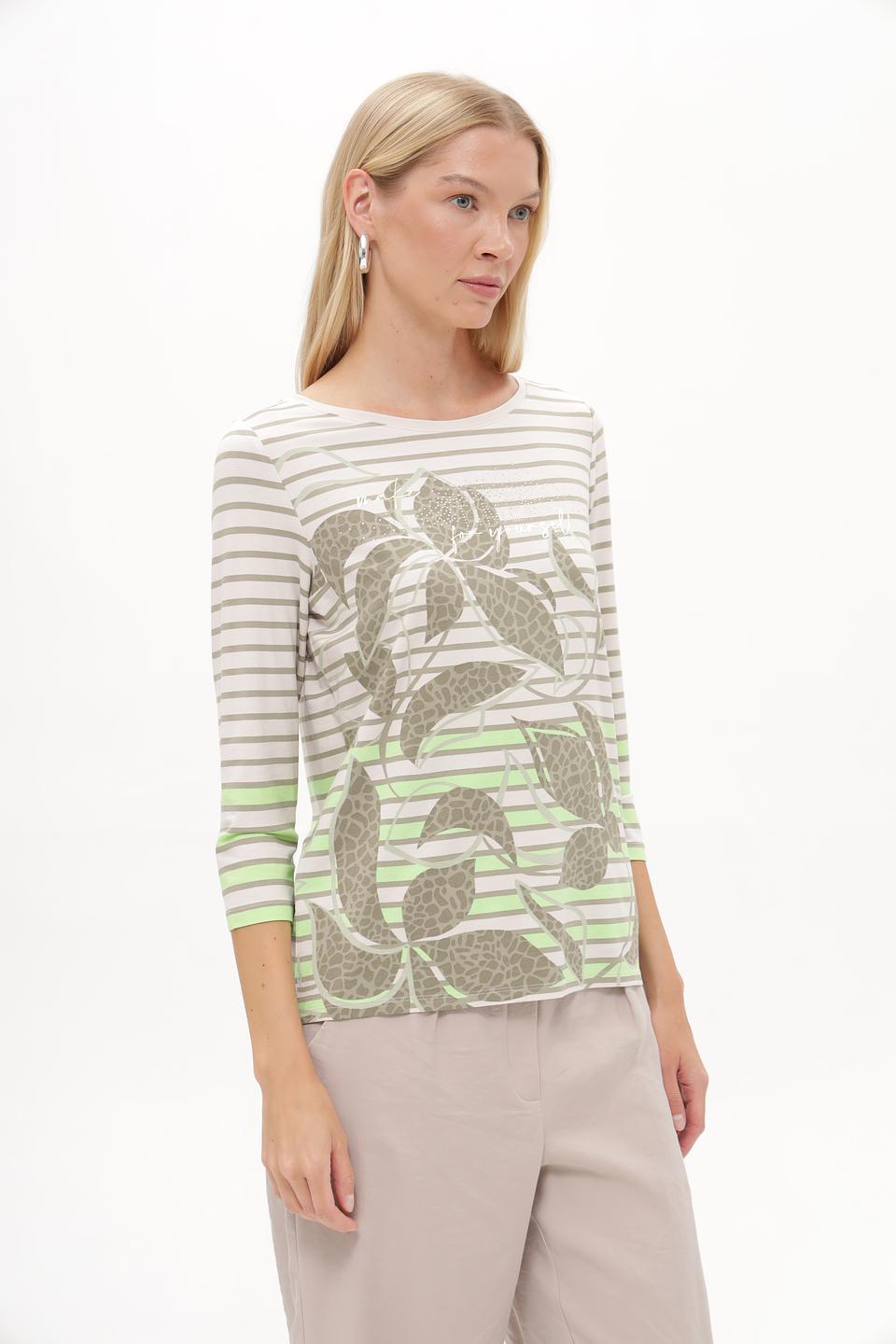 Блузка Betty Barclay в полоску с листьями
