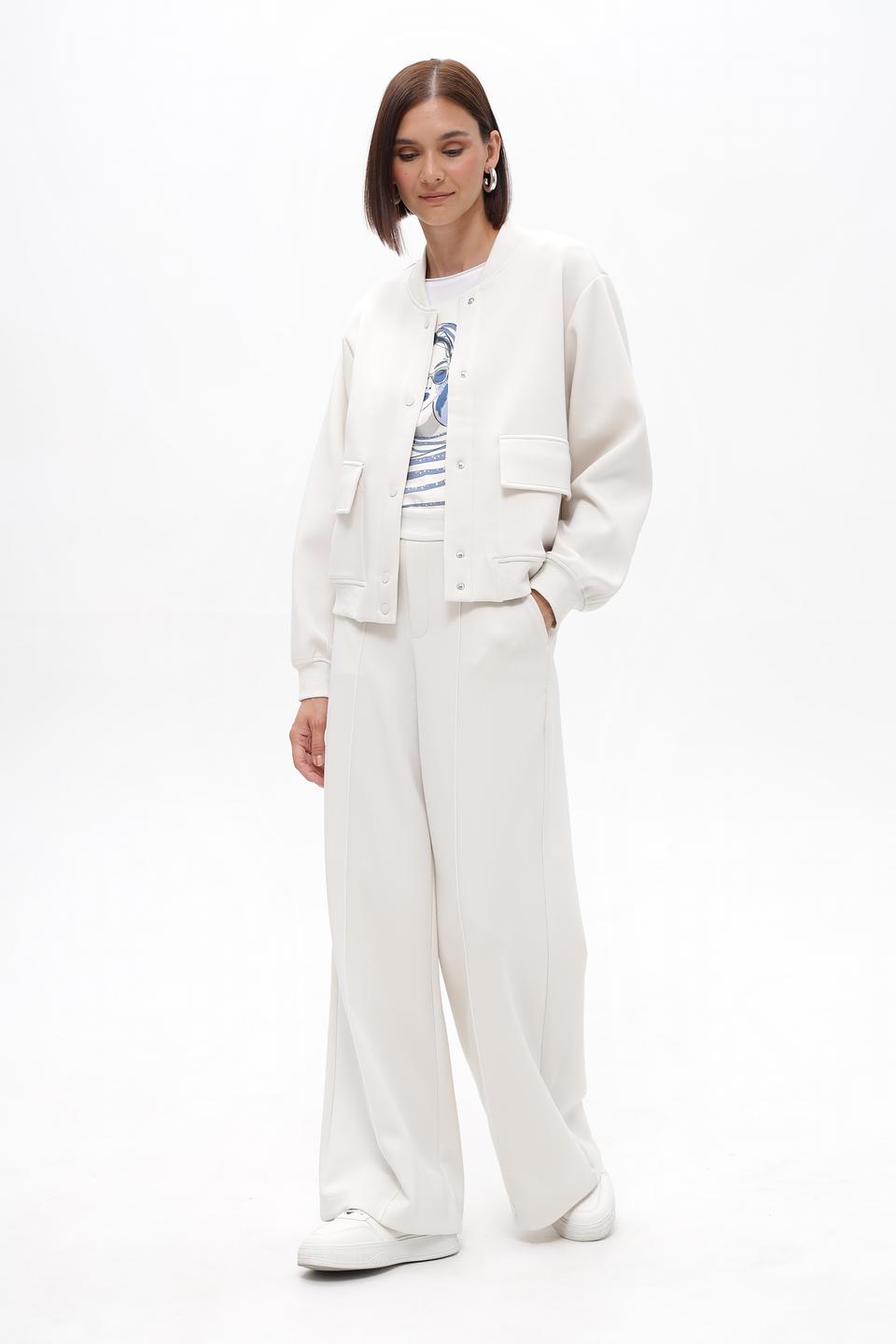 Жакет Oui приталенный молочный