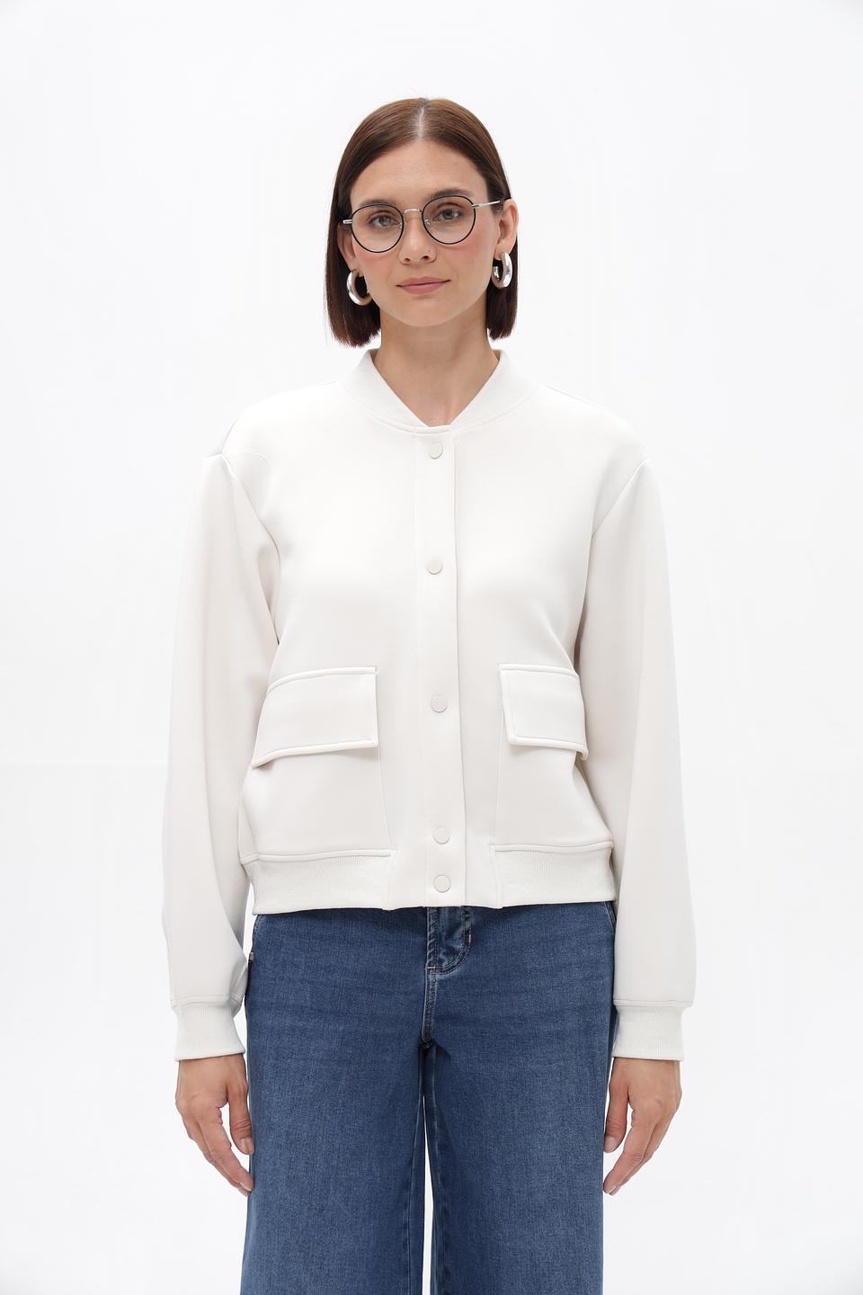 Жакет Oui приталенный молочный