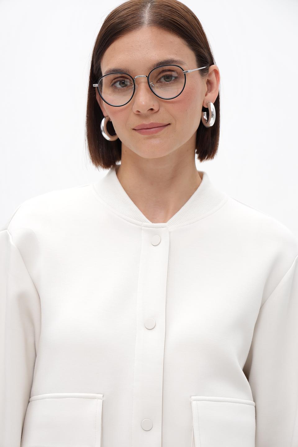 Жакет Oui приталенный молочный