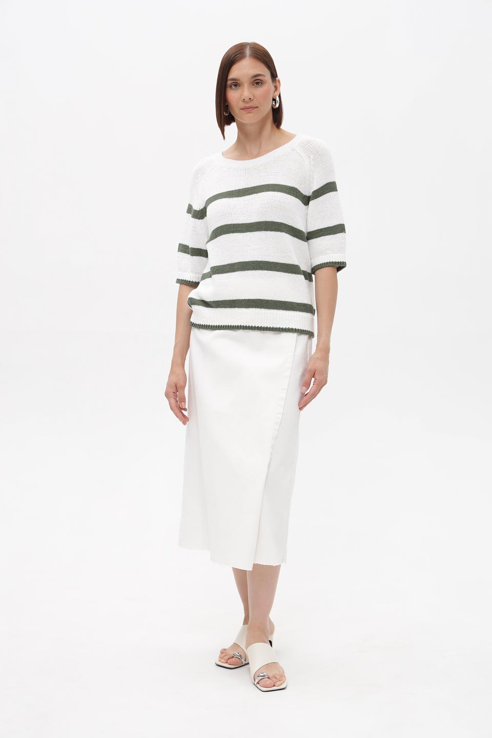 Пуловер Oui в полоску