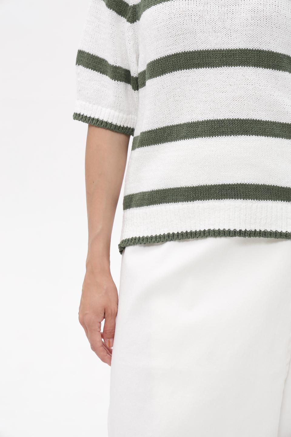 Пуловер Oui в полоску