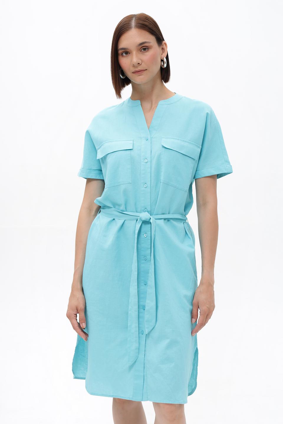 Платье-рубашка Olsen бирюзовое