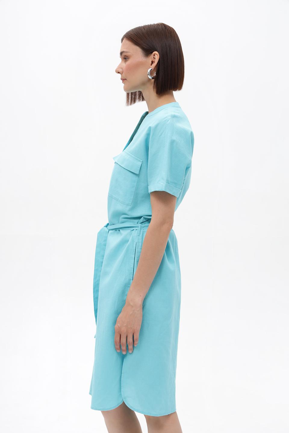 Платье-рубашка Olsen бирюзовое