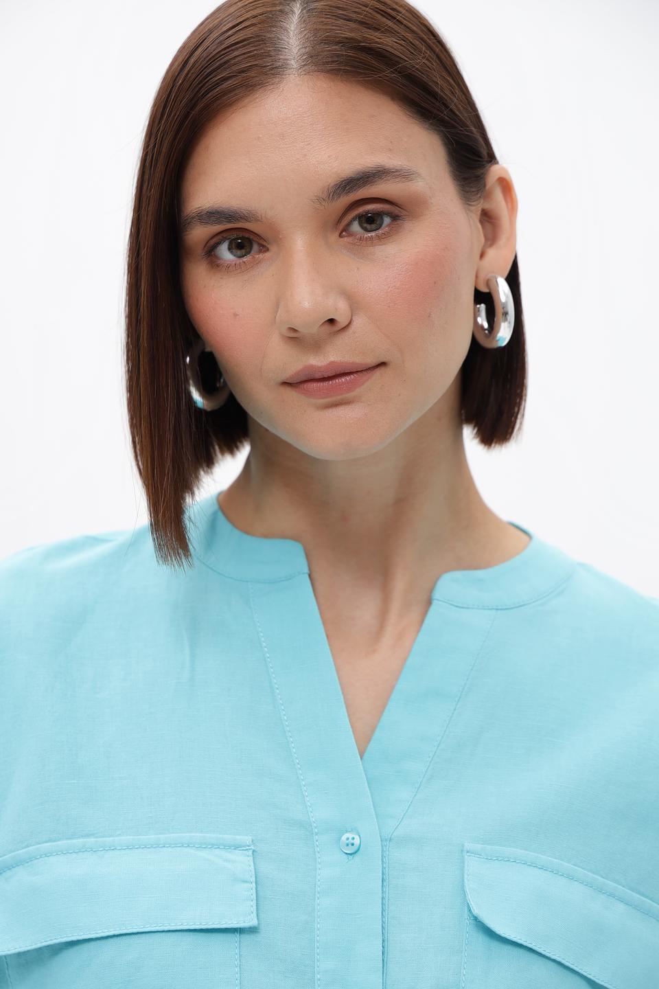 Платье-рубашка Olsen бирюзовое