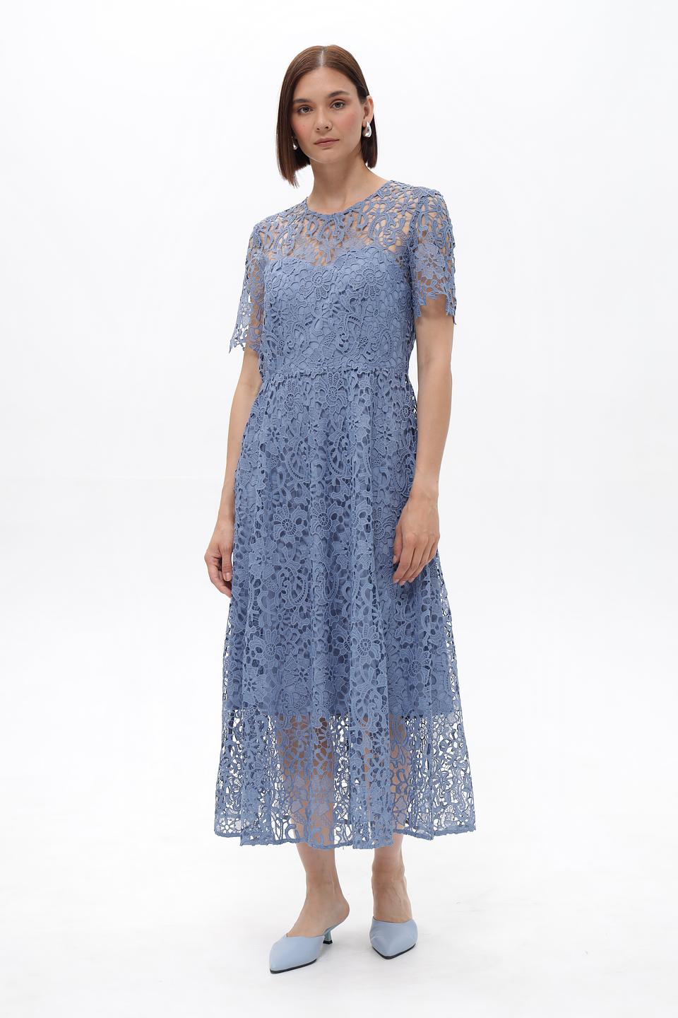 Платье Oui кружево голубое