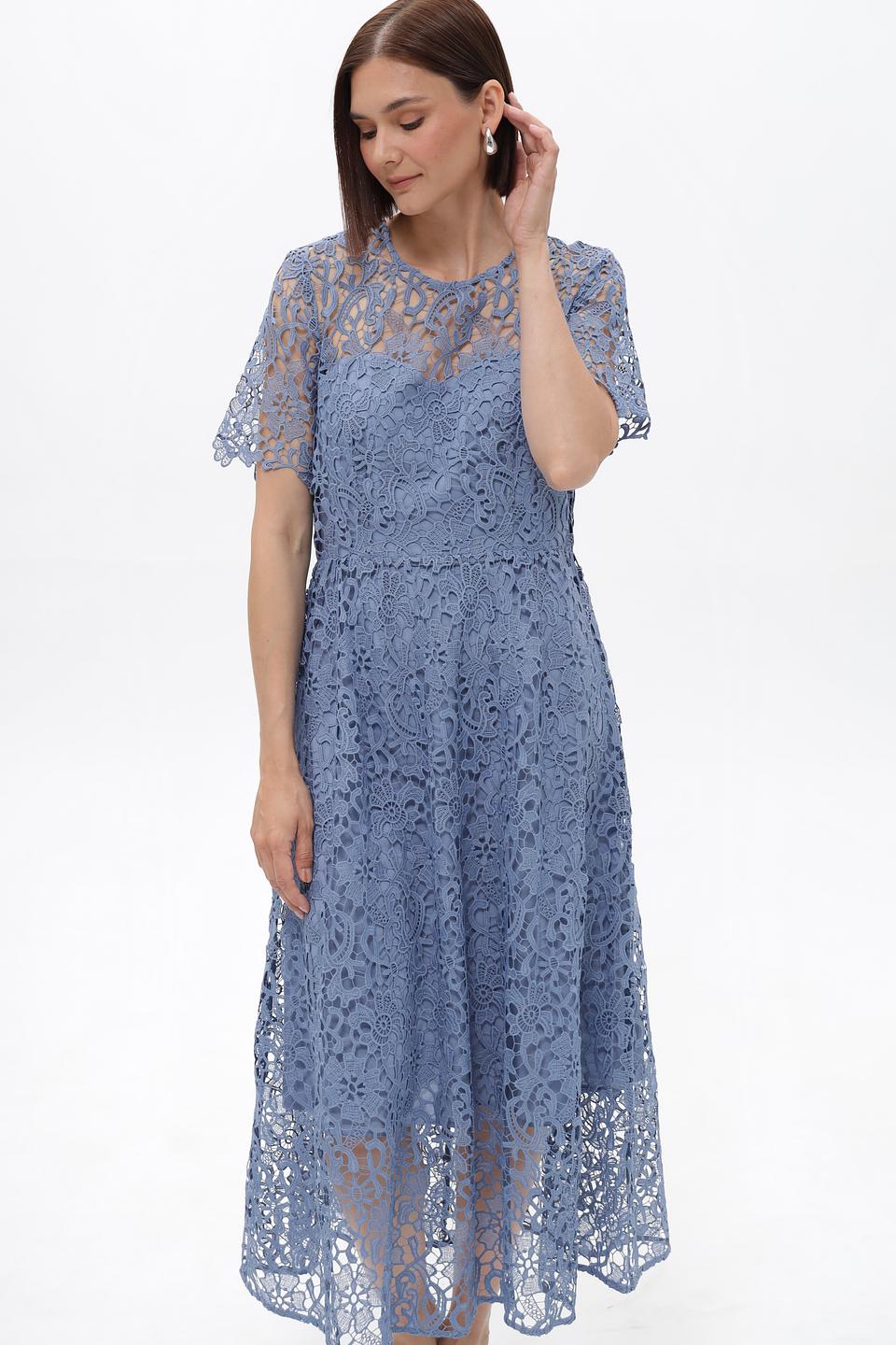 Платье Oui кружево голубое