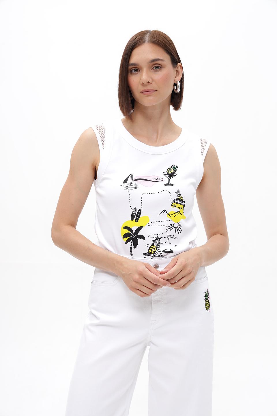 Топ Marc Cain с тропическим принтом