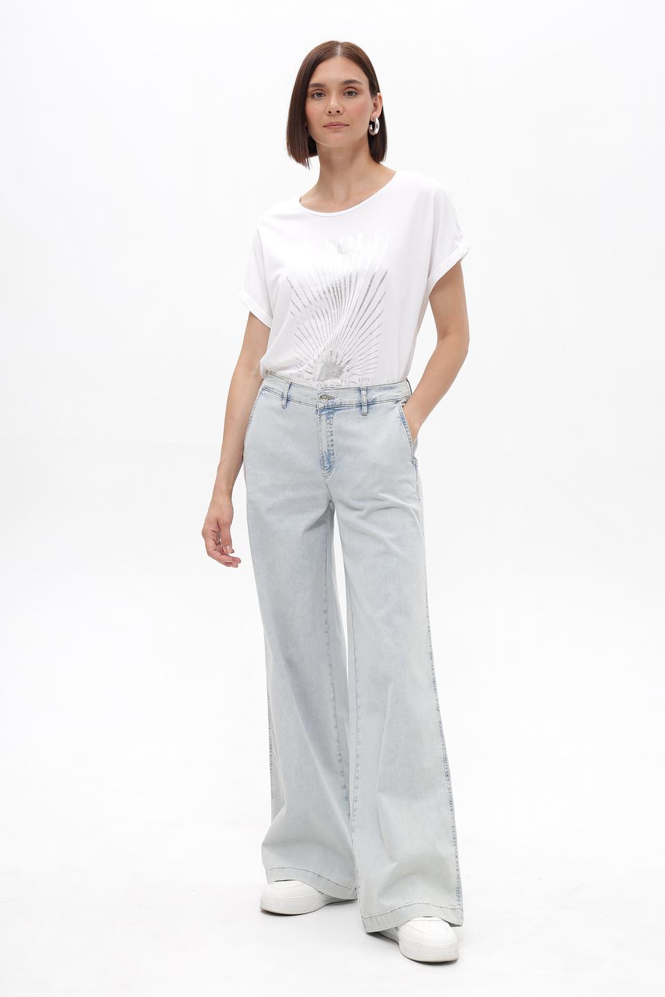 Джинсы Oui широкие голубые