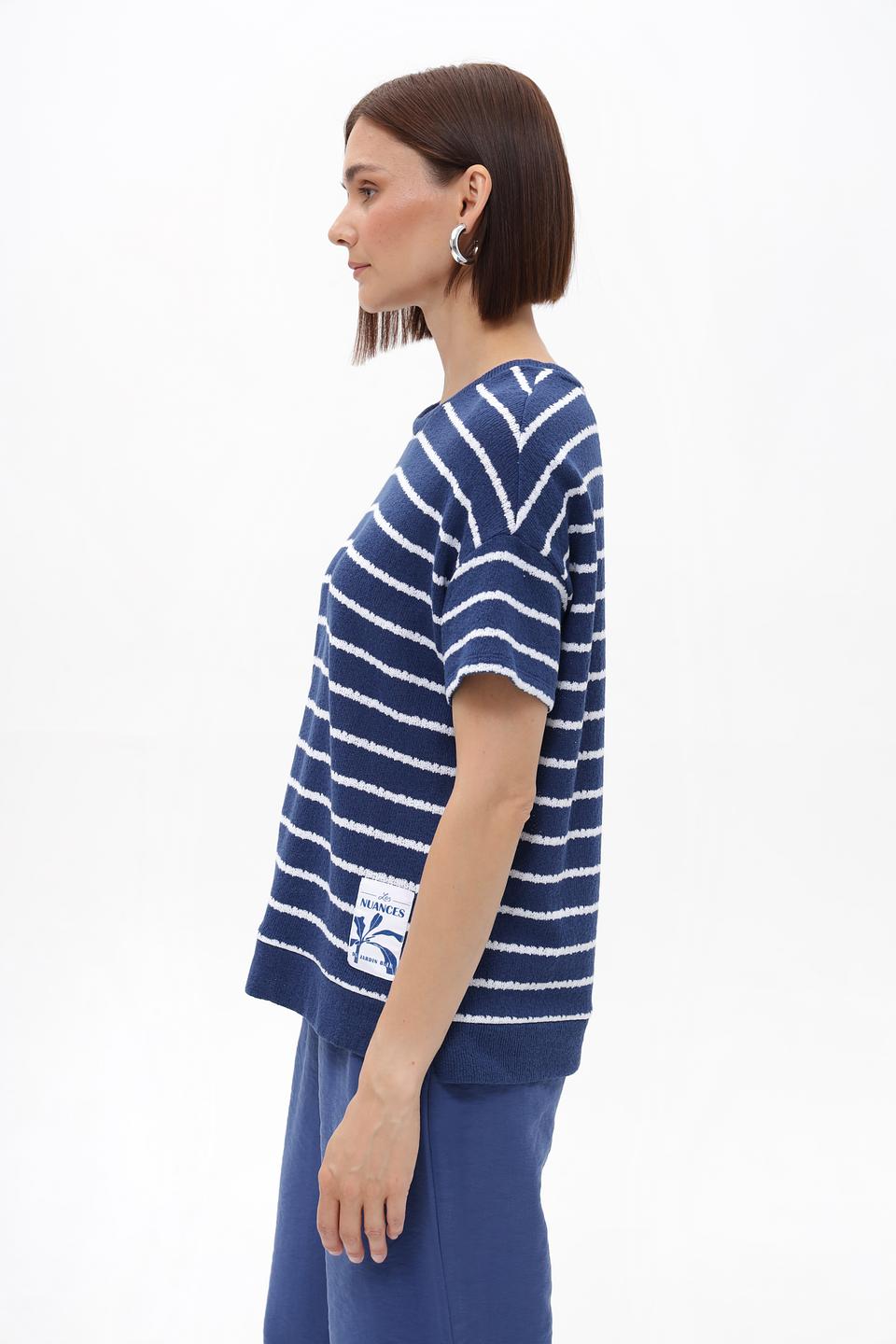 Пуловер Lecomte в полоску