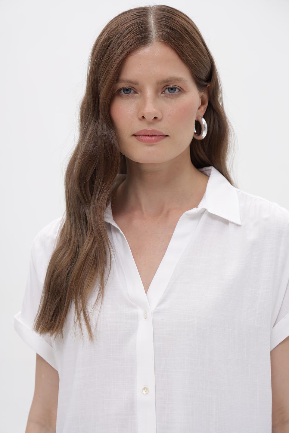 Блуза Tom Tailor белая с коротким рукавом