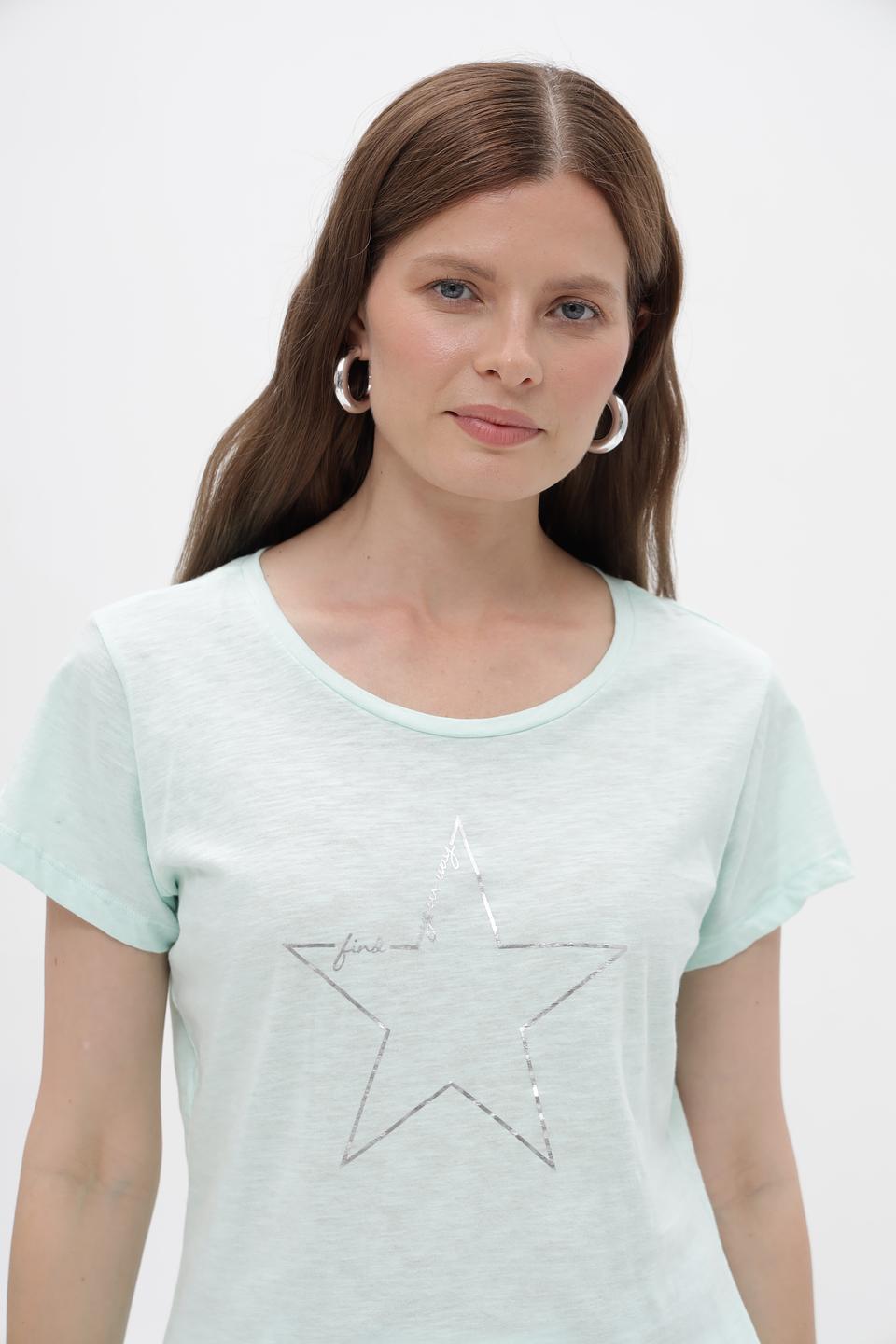 Футболка Broadway с звездой мятная
