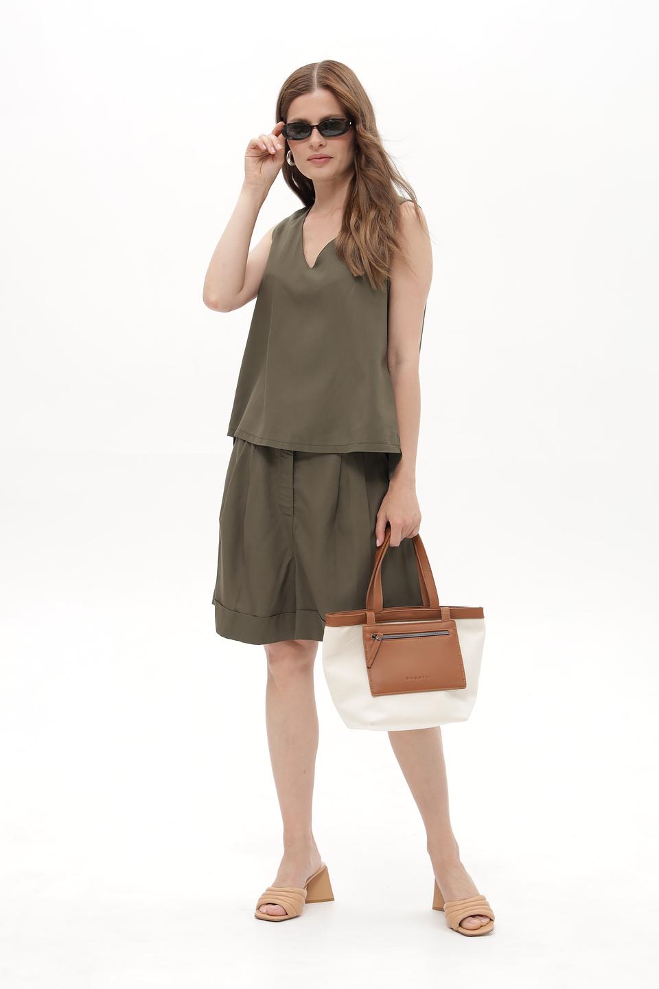 Топ Croche оливковый