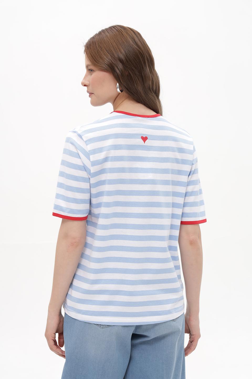 Футболка Suza в полоску с сердцем