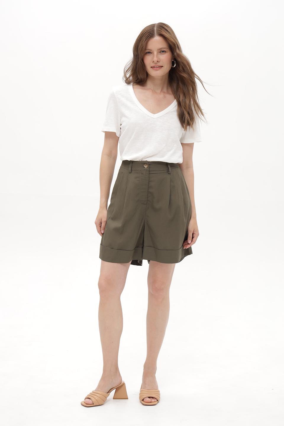 Шорты Croche хаки с защипами