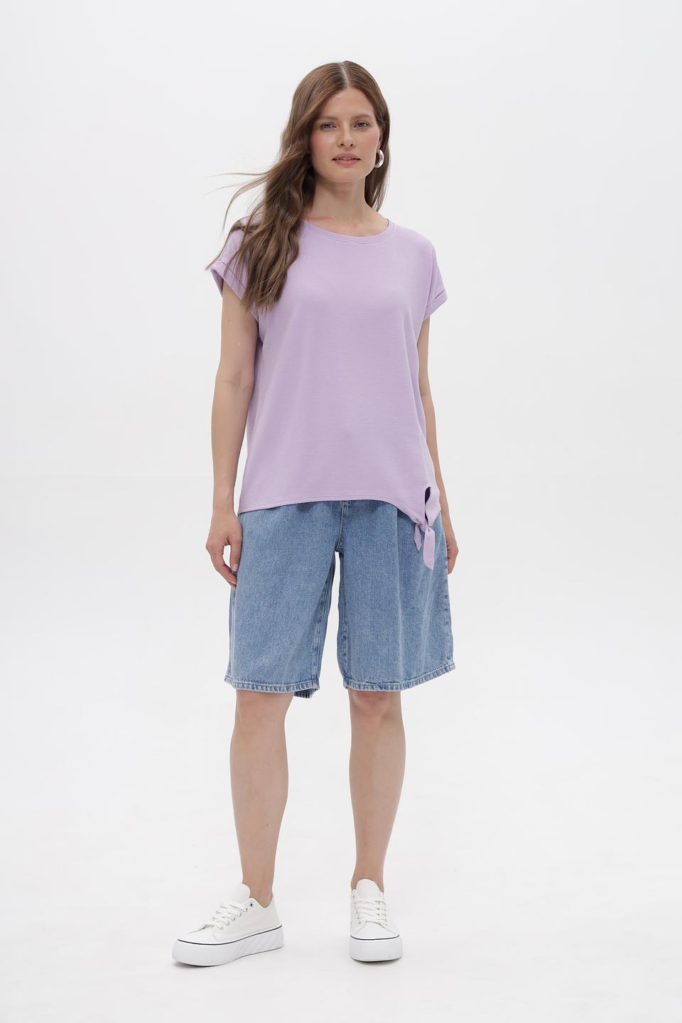 Блуза Betty and Co лавандовая с завязками