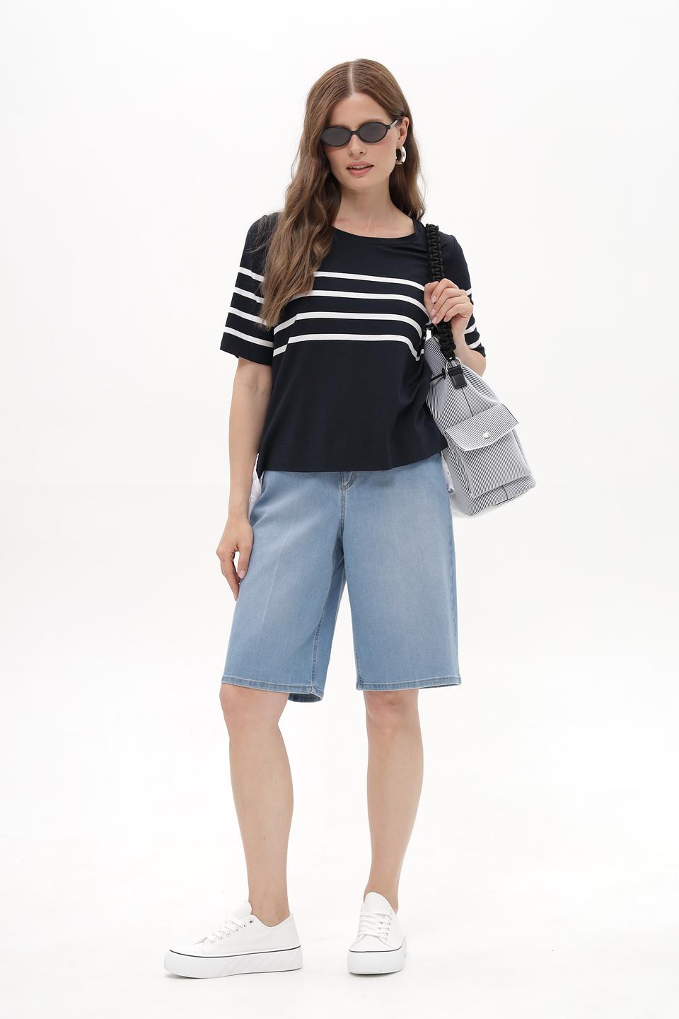 Футболка Tuzzi в полоску с кружевом