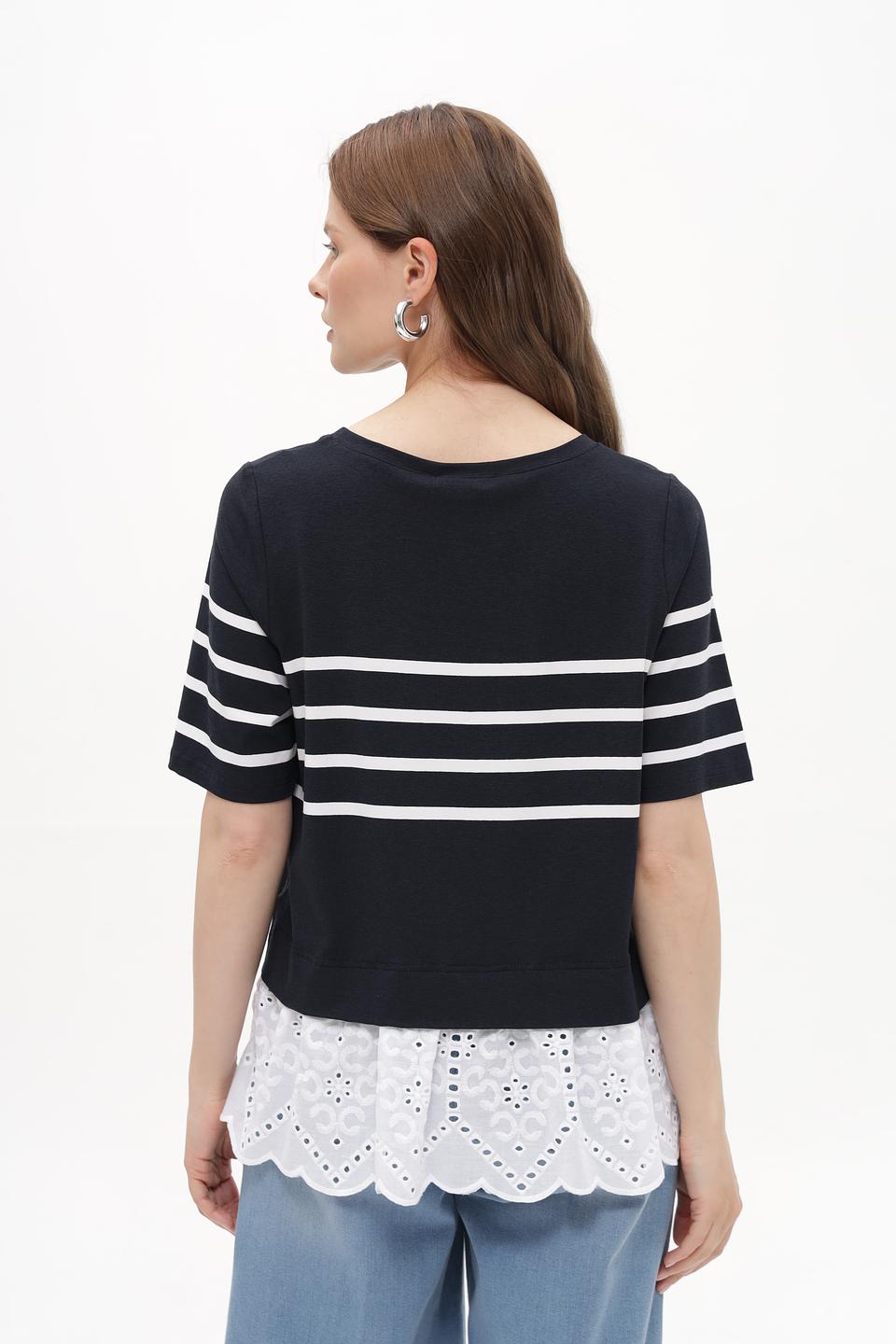 Футболка Tuzzi в полоску с кружевом
