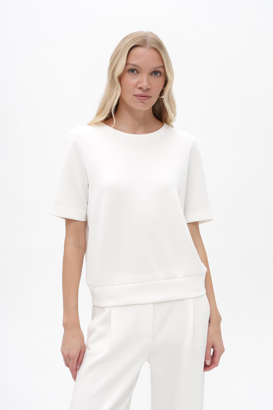 Блуза Gerry Weber белая с коротким рукавом