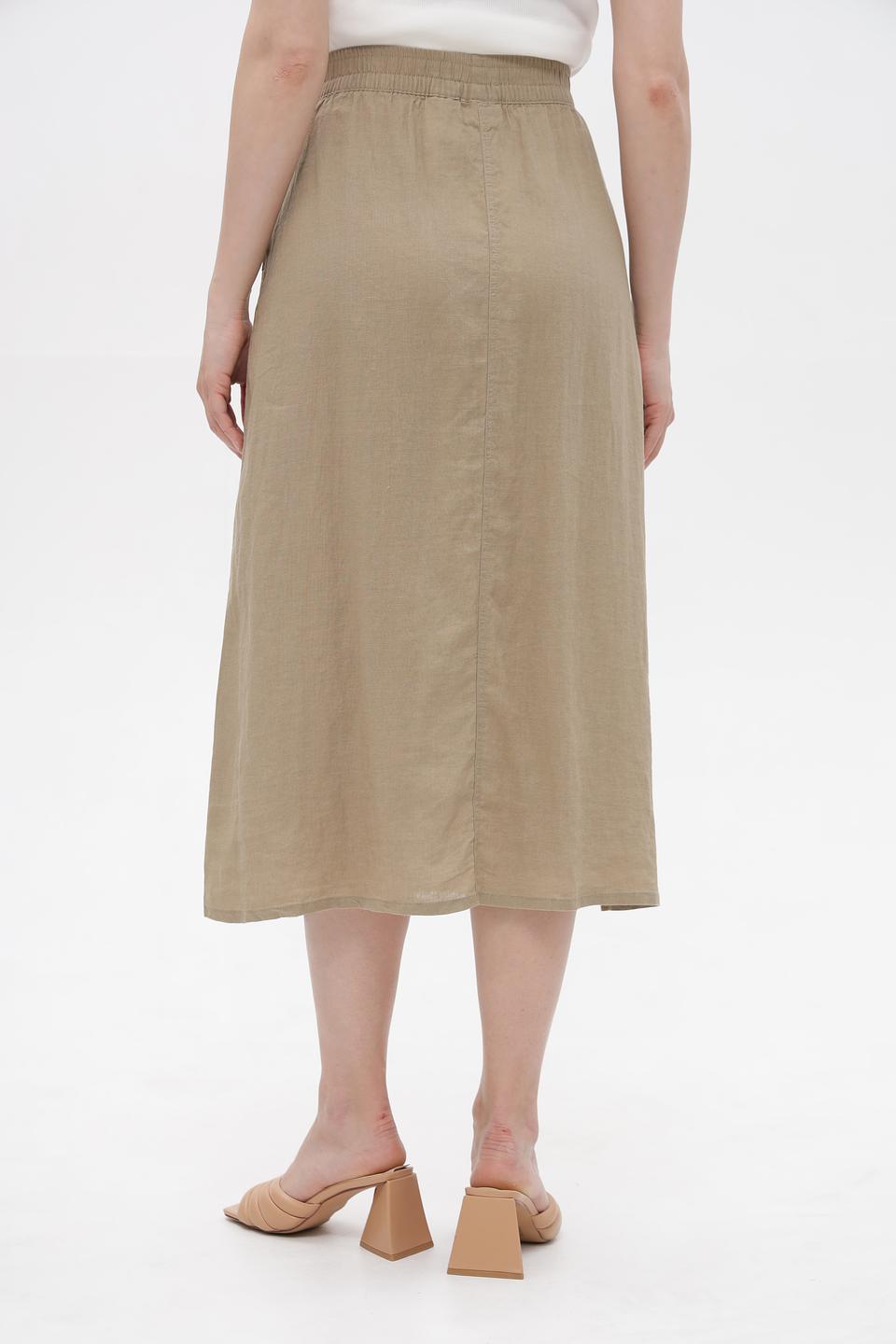 Юбка льняная Lebek бежевая