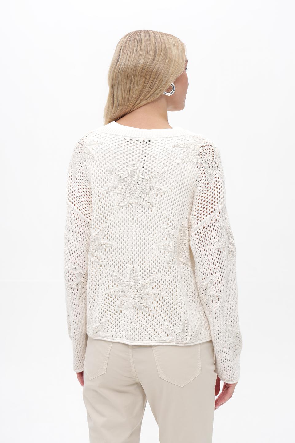 Пуловер Oui ажурный белый